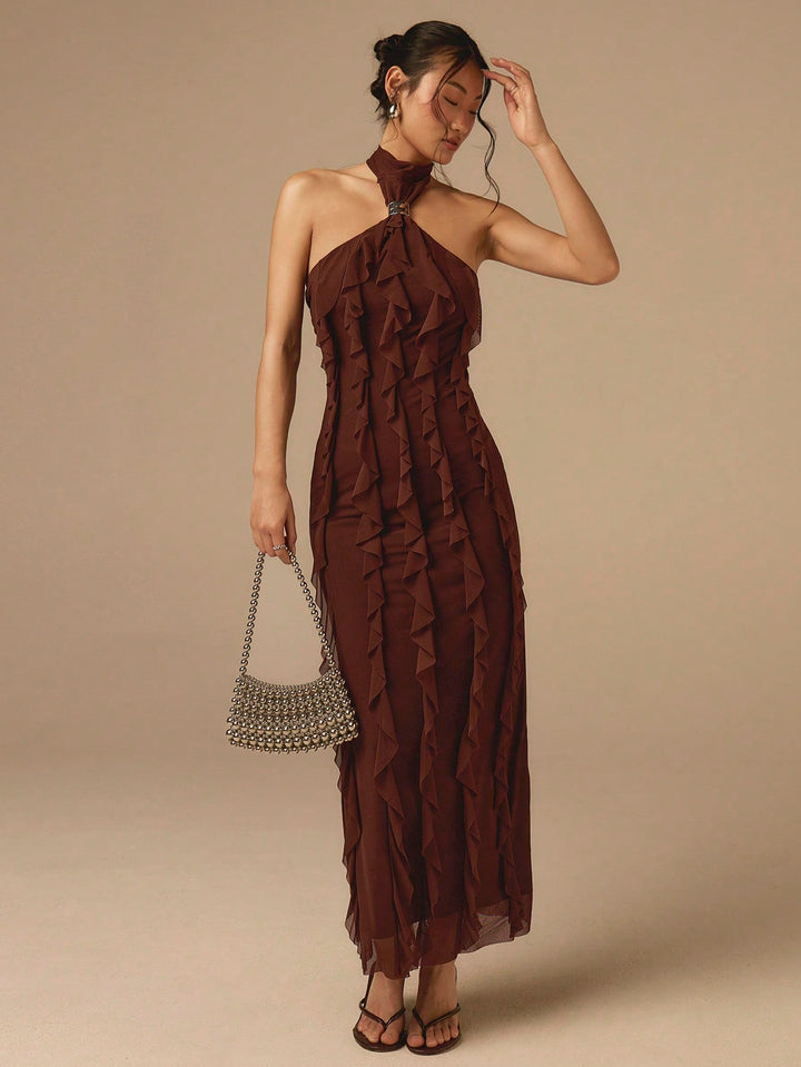 SHEIN maxi ruha, barna
