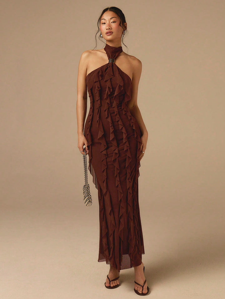 SHEIN maxi ruha, barna