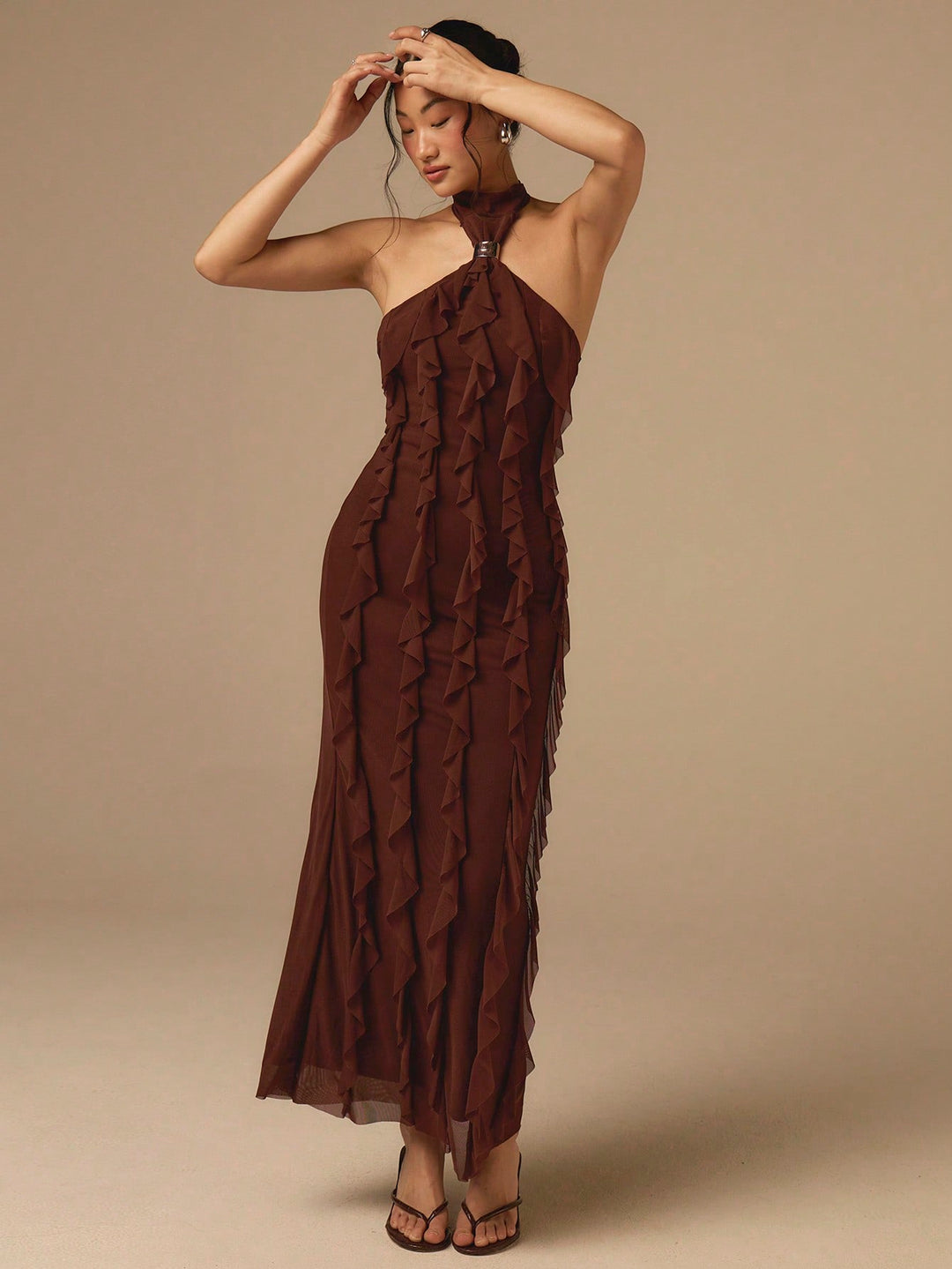 SHEIN maxi ruha, barna