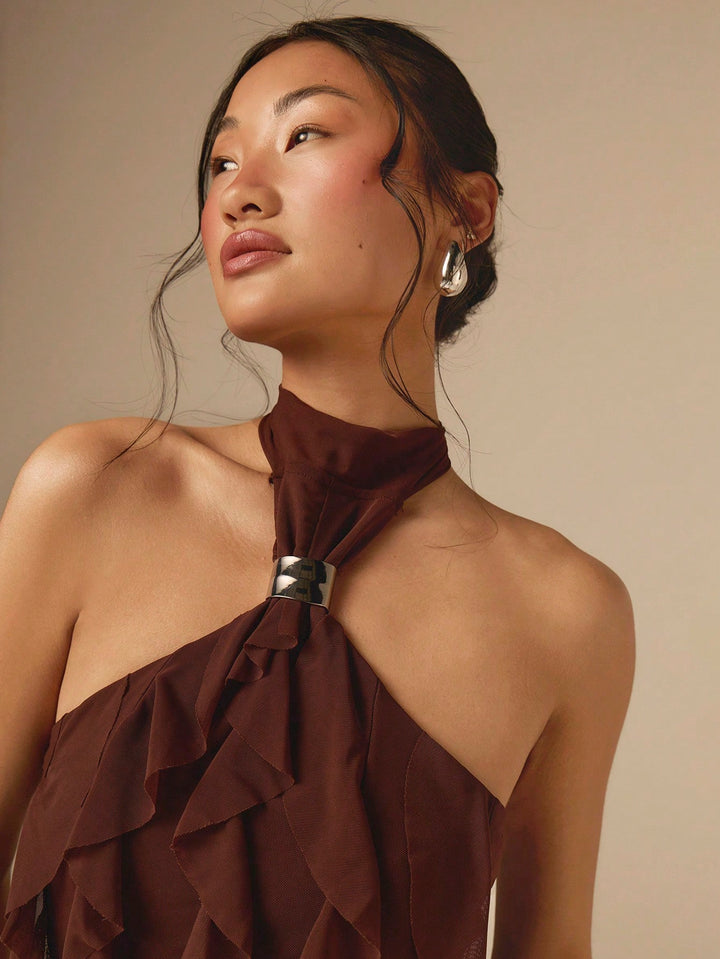 SHEIN maxi ruha, barna