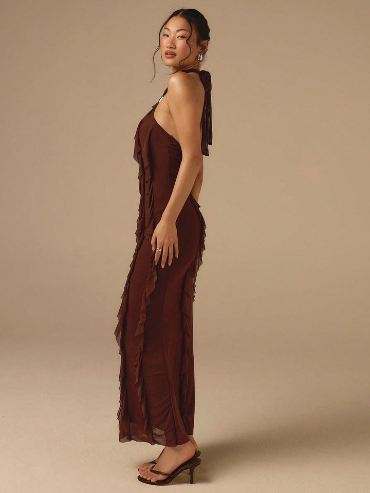 SHEIN maxi ruha, barna