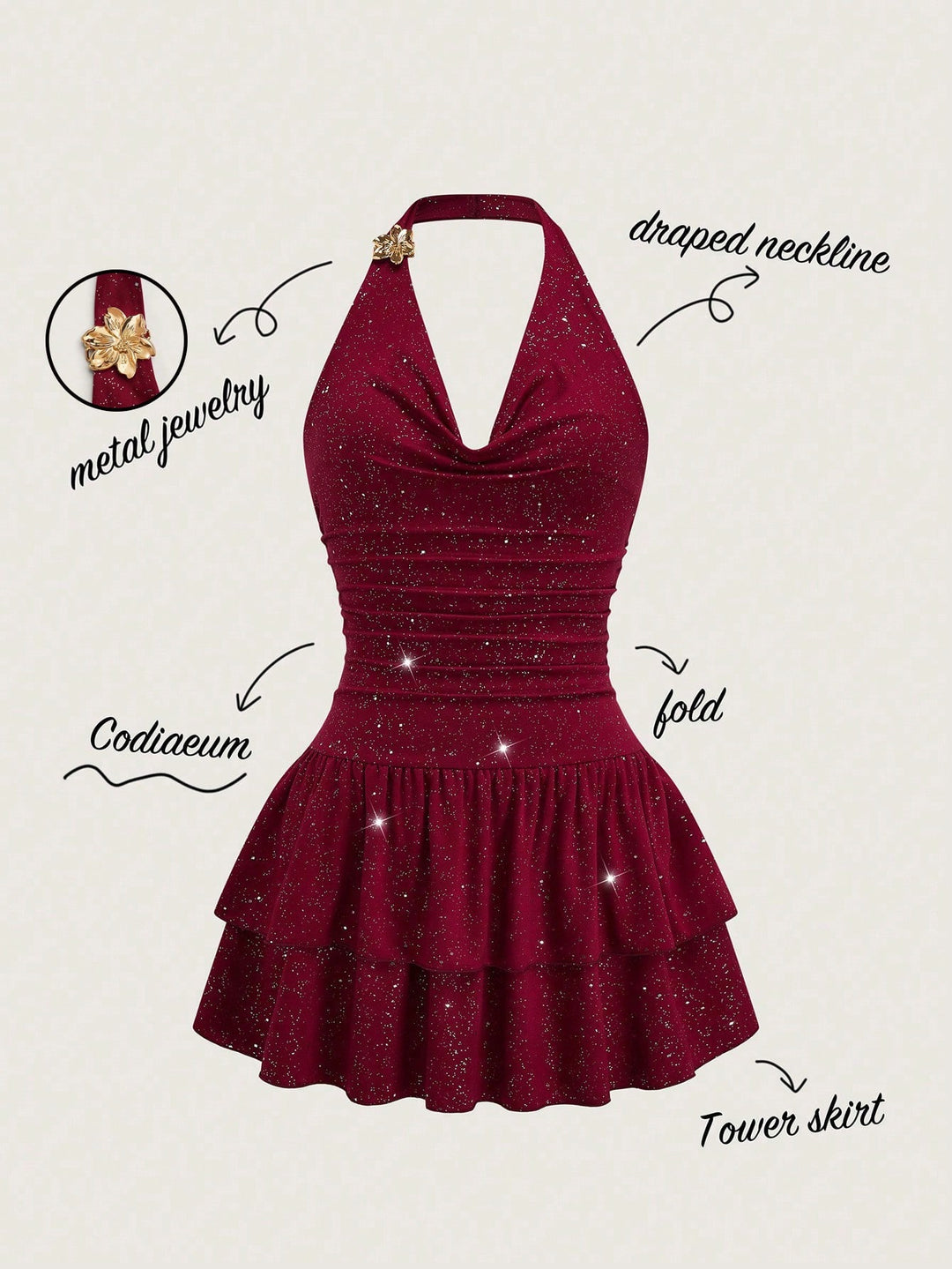 Rochie scurtă SHEIN, vișiniu