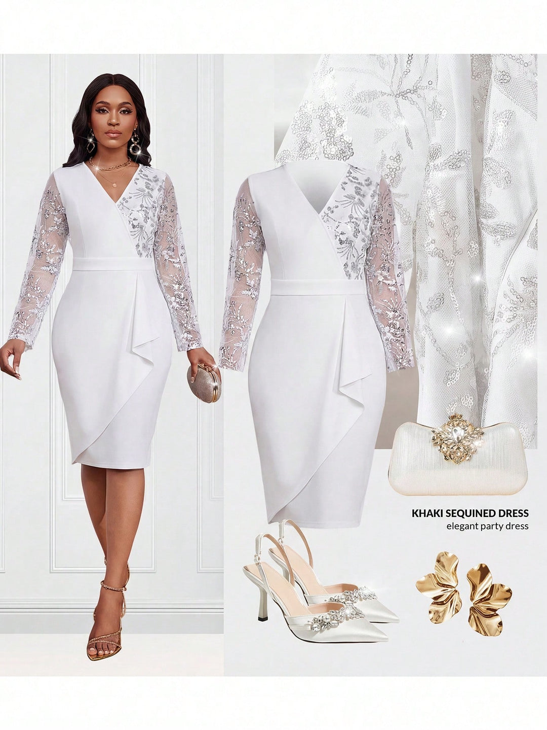 Rochie midi SHEIN, alb