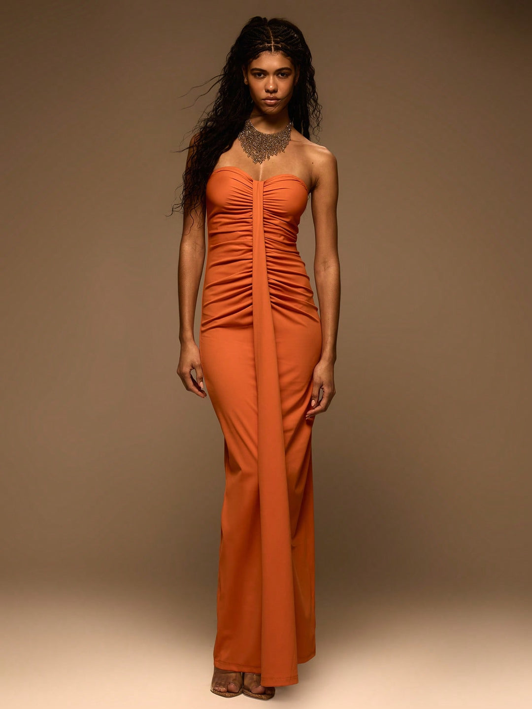 Rochie maxi SHEIN, portocaliu