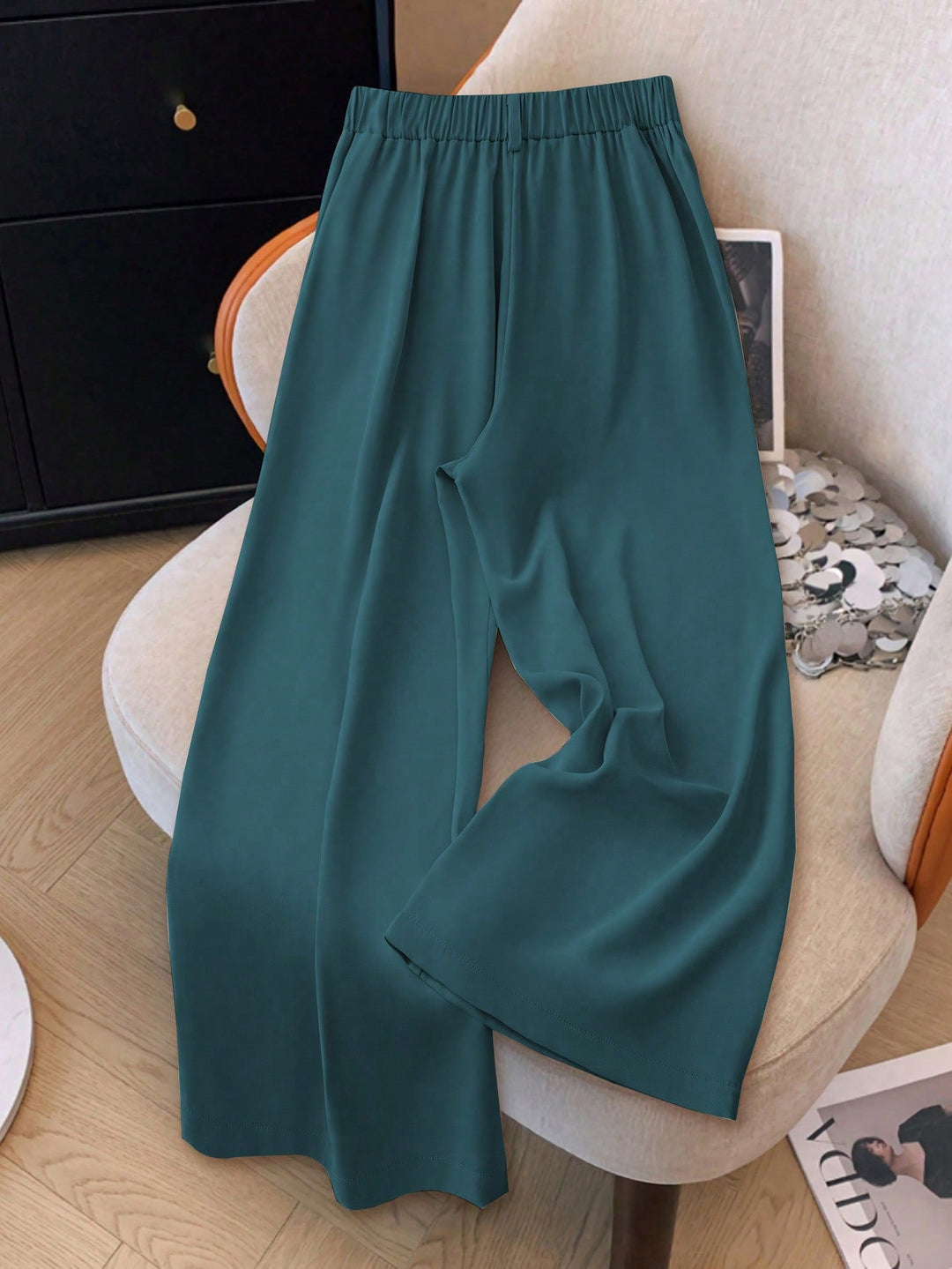 Pantalon de costum SHEIN, turcoaz