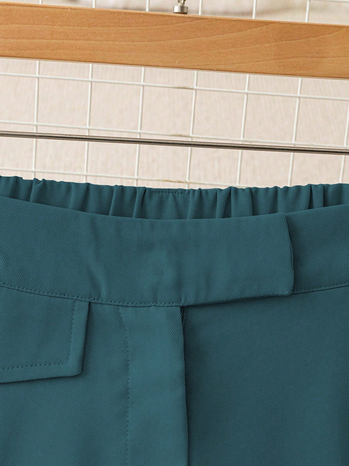 Pantalon de costum SHEIN, turcoaz
