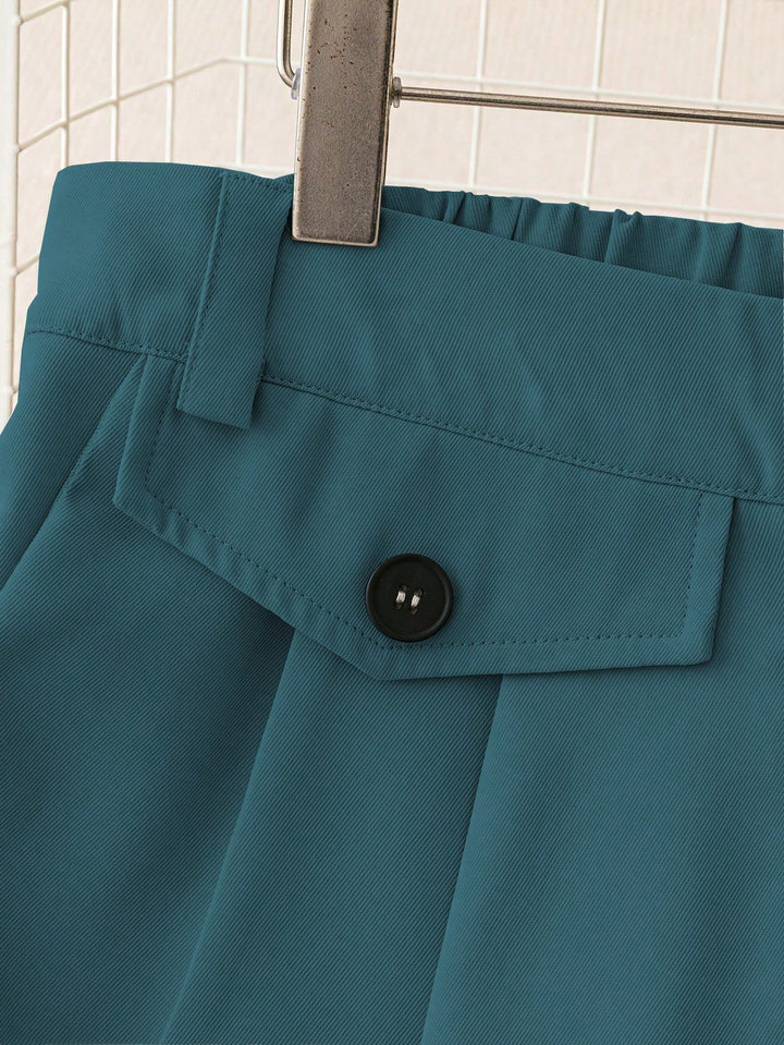 Pantalon de costum SHEIN, turcoaz