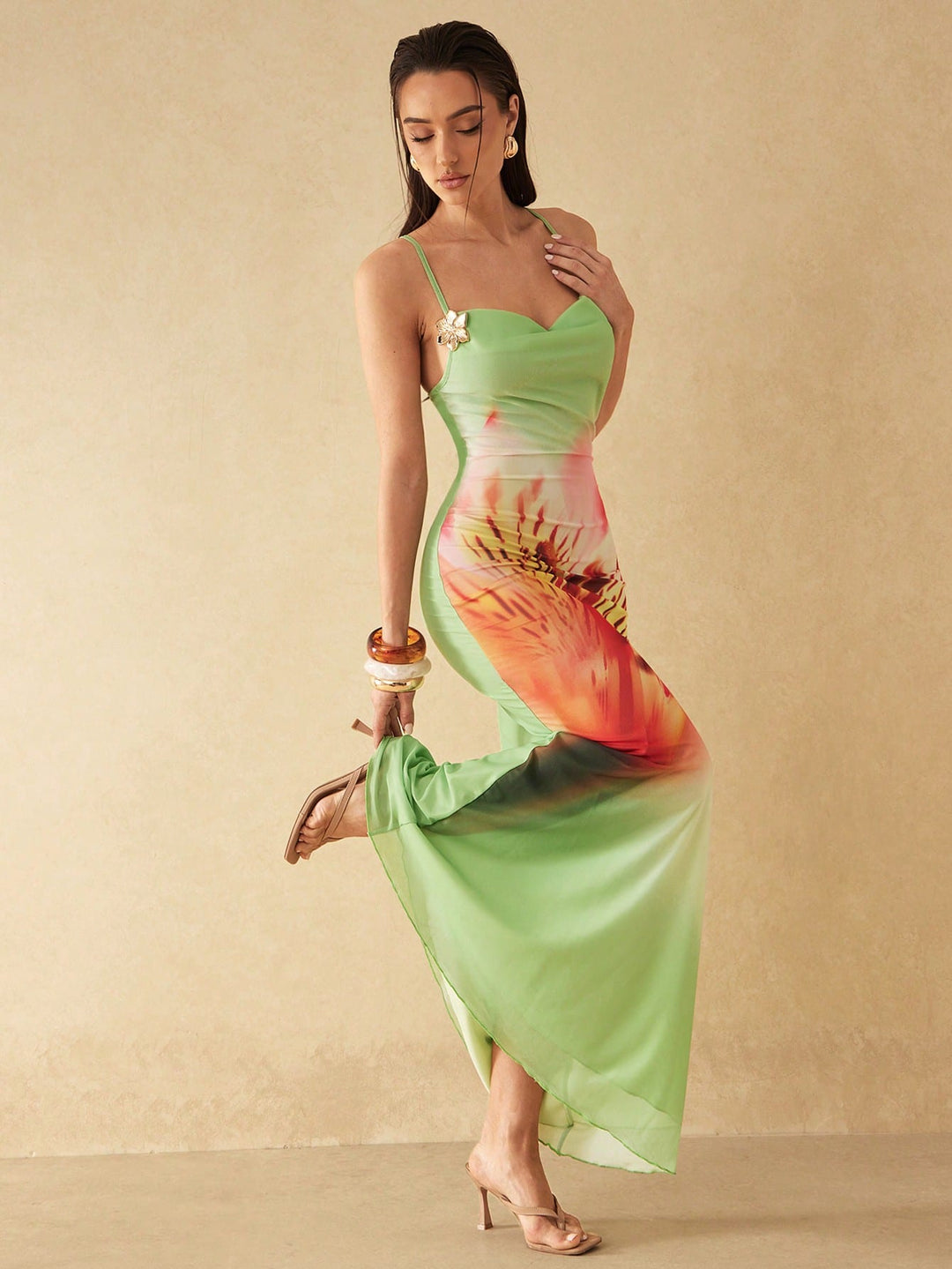 Rochie maxi SHEIN, verde