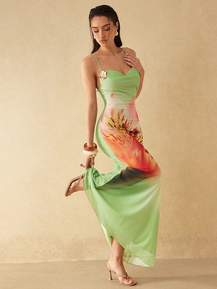 Rochie maxi SHEIN, verde