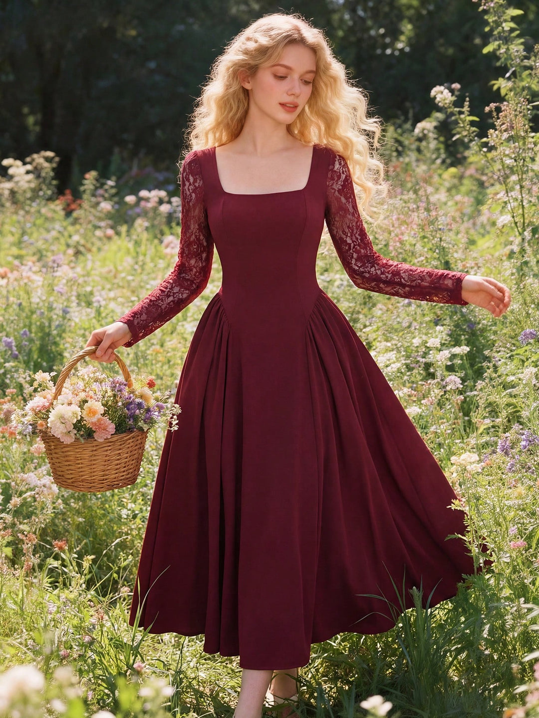 Rochie maxi SHEIN, vișiniu