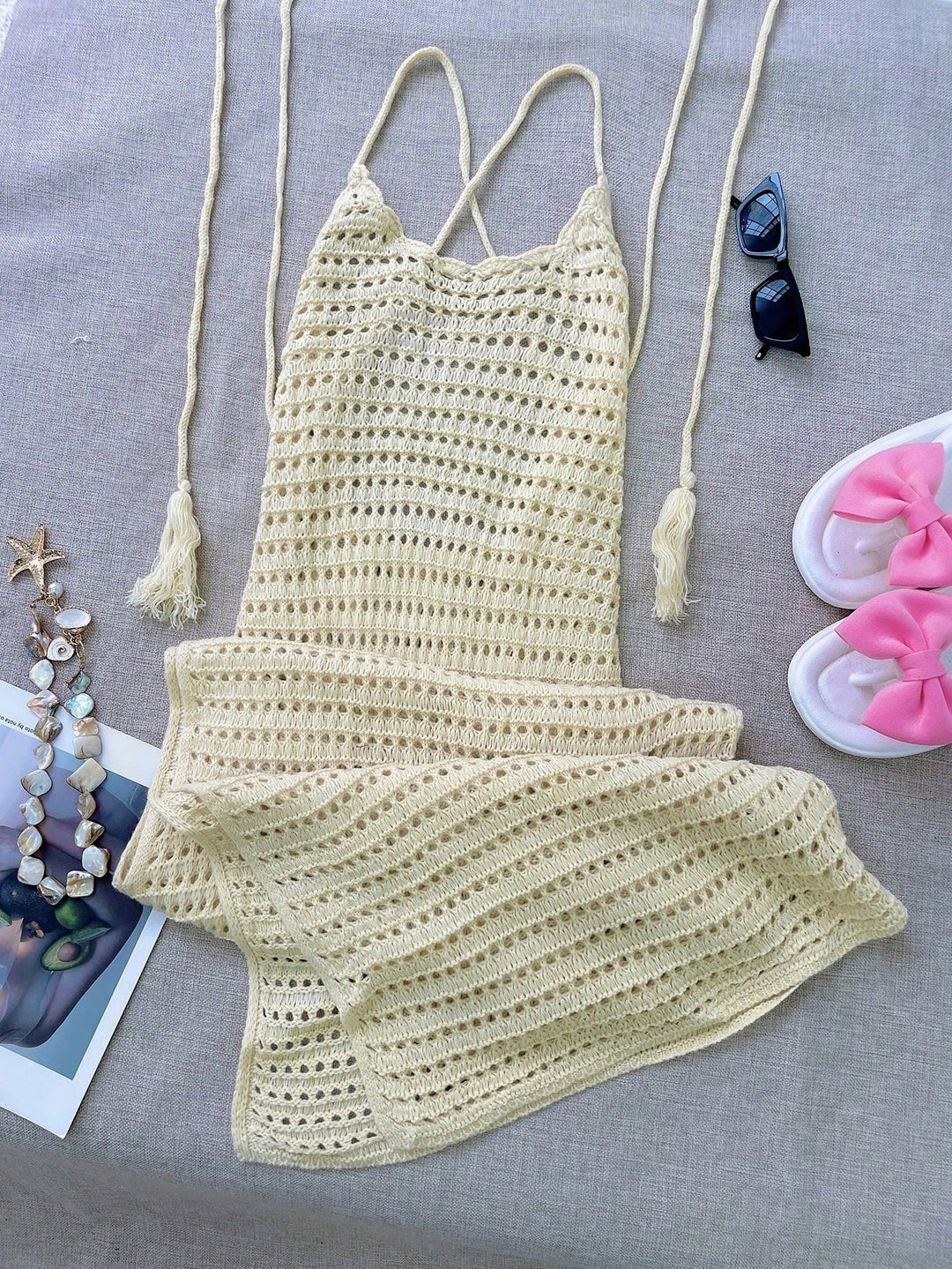 Rochie maxi de plajă SHEIN, crem