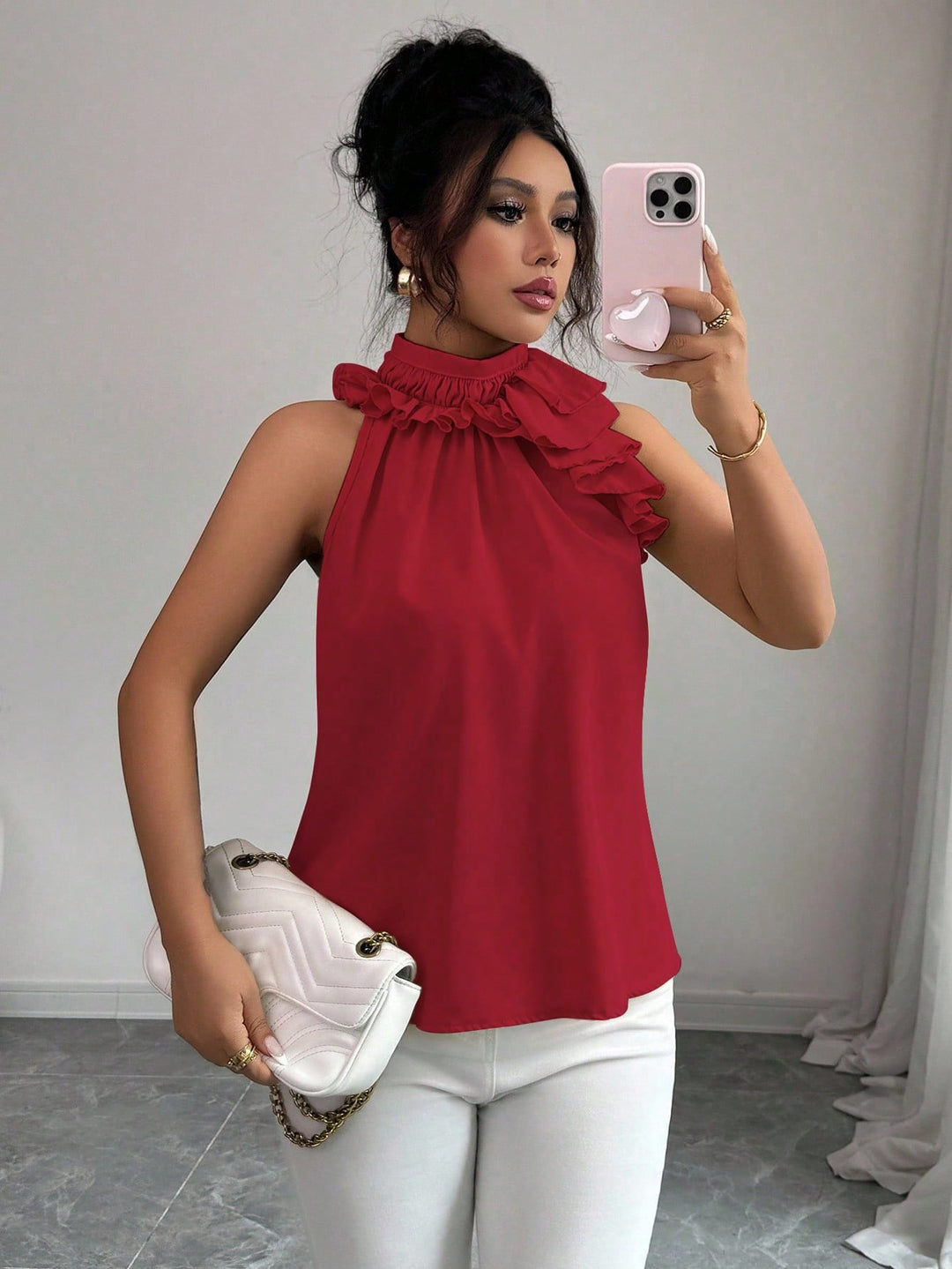 Bluza fără mâneci SHEIN, vișiniu