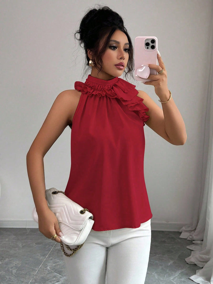 Bluza fără mâneci SHEIN, vișiniu