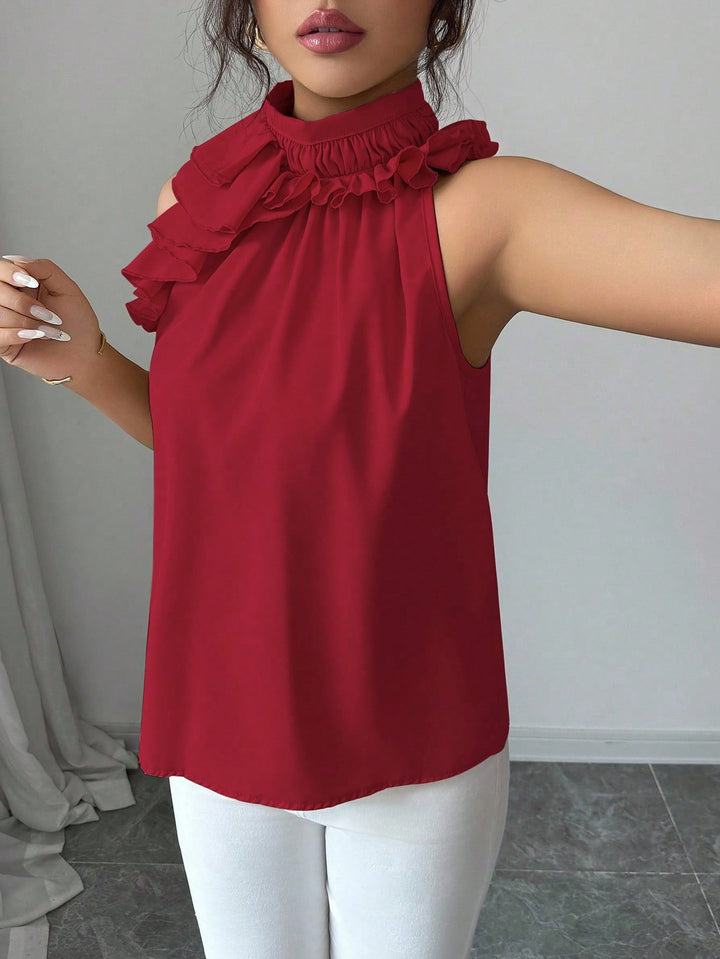 Bluza fără mâneci SHEIN, vișiniu