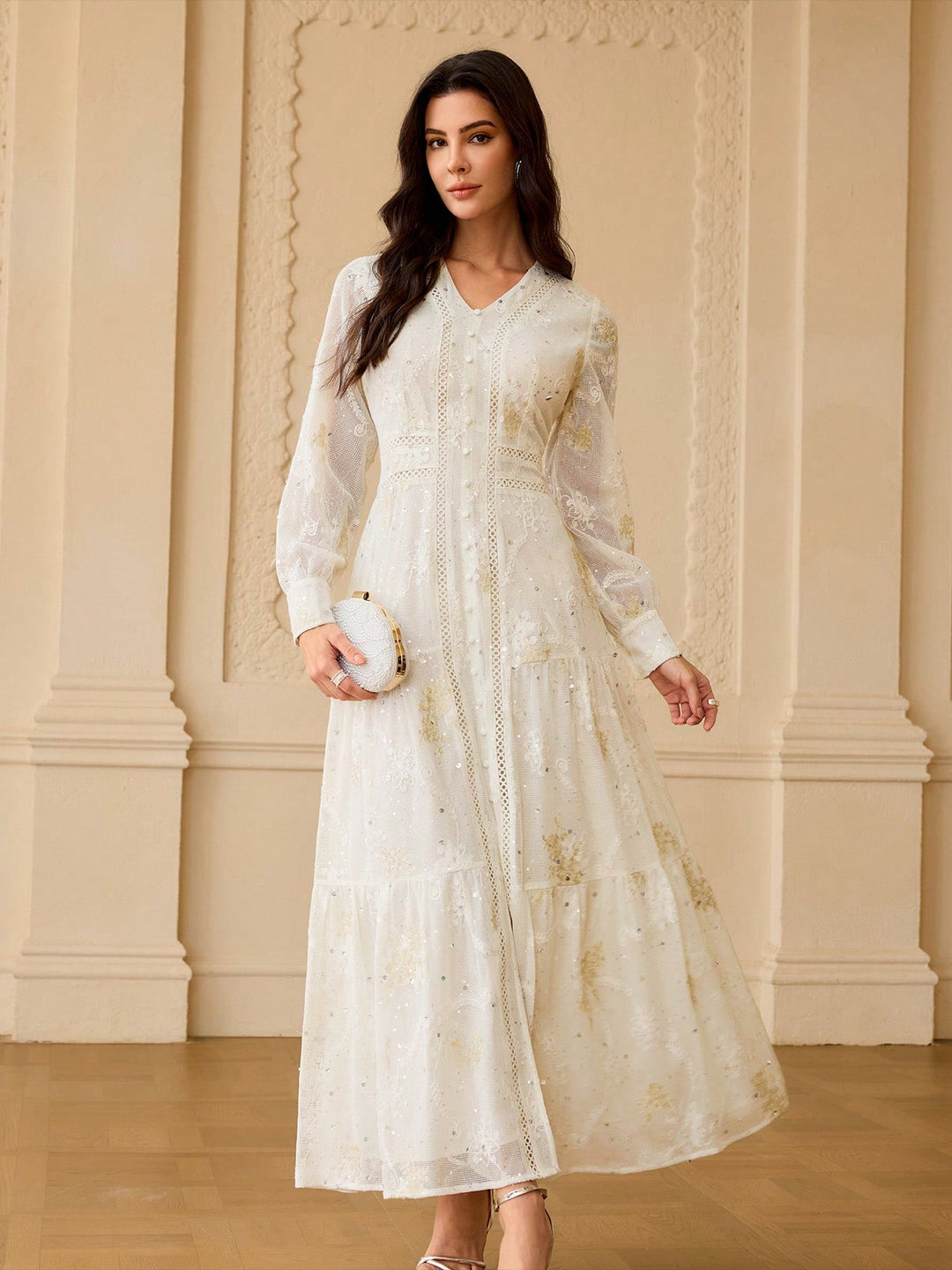 Rochie maxi SHEIN, portocaliu