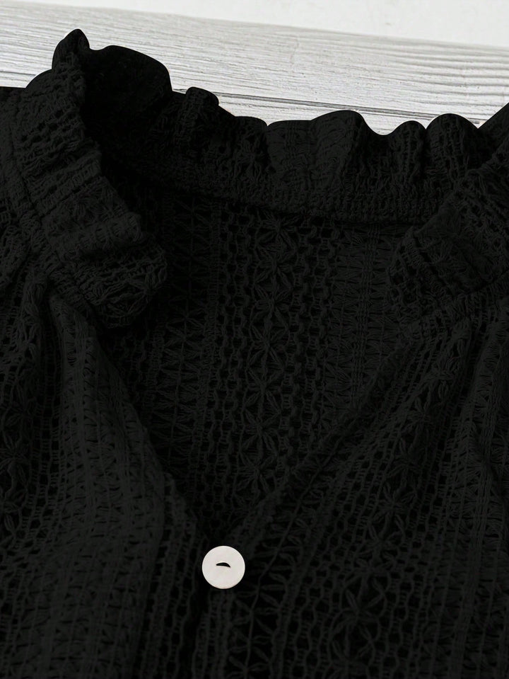 Tricou cu mâneci scurte SHEIN, negru