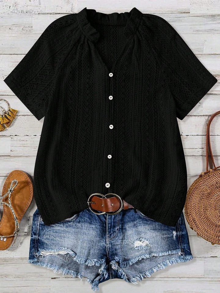 Tricou cu mâneci scurte SHEIN, negru