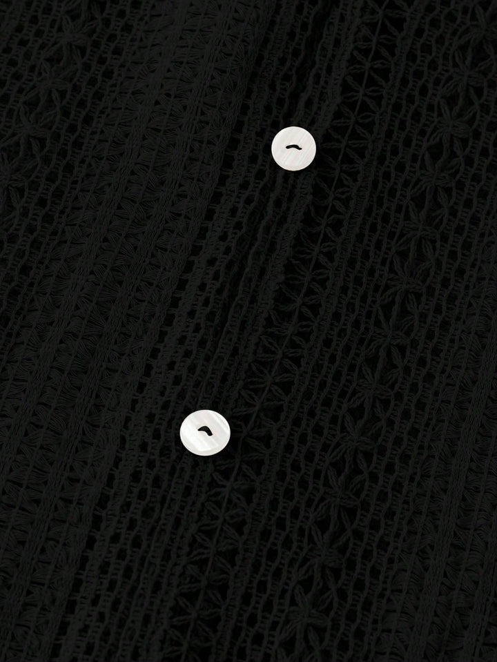 Tricou cu mâneci scurte SHEIN, negru