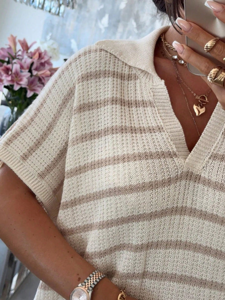 Top tricot cu maneca scurta SHEIN
