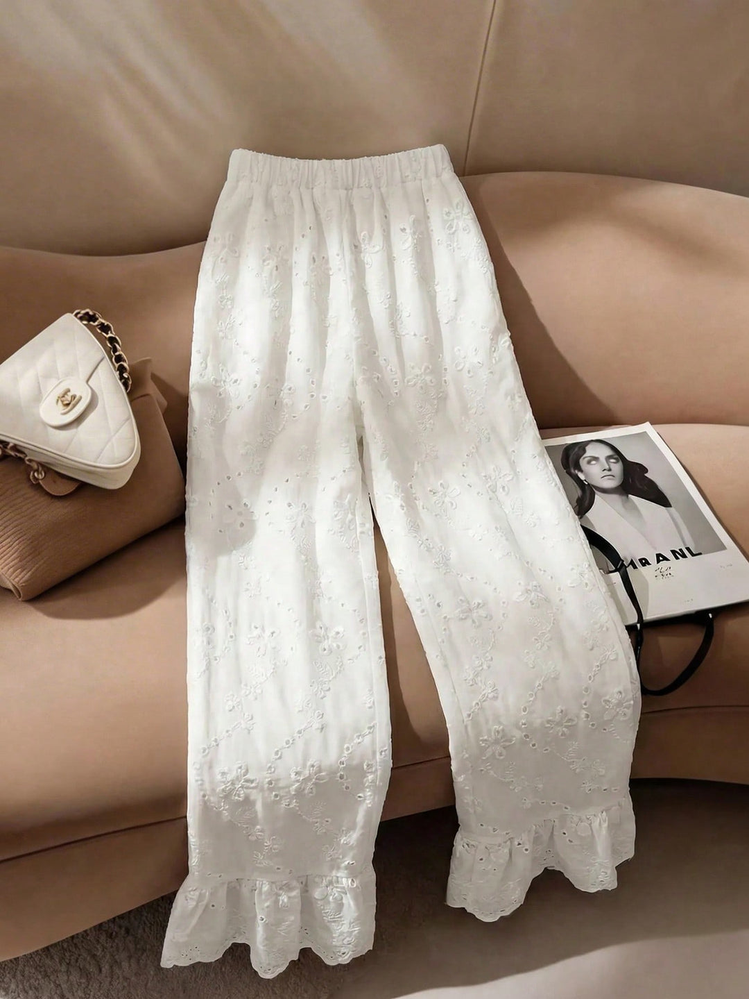 Pantaloni SHEIN, alb