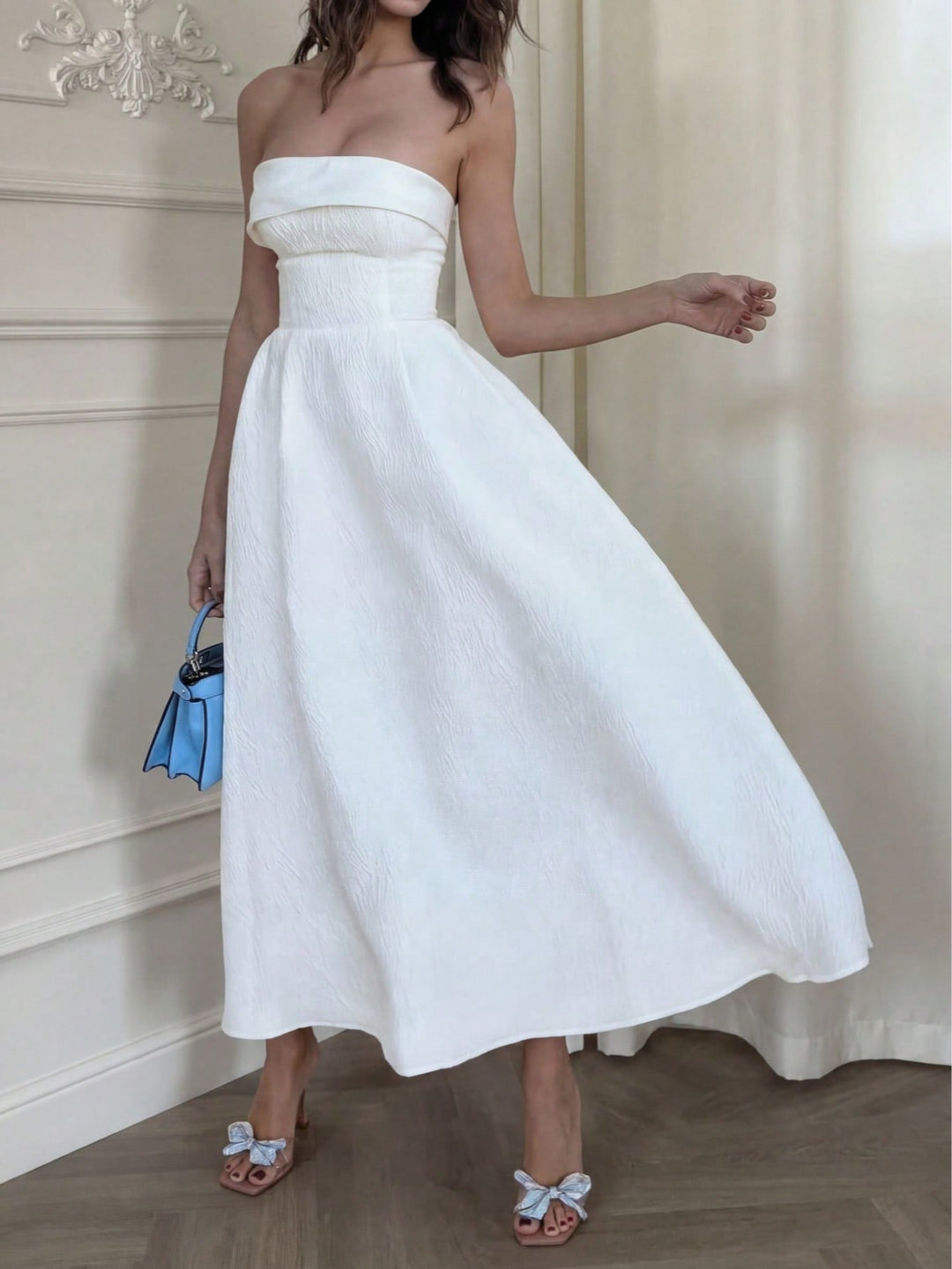 Rochie midi SHEIN, bej