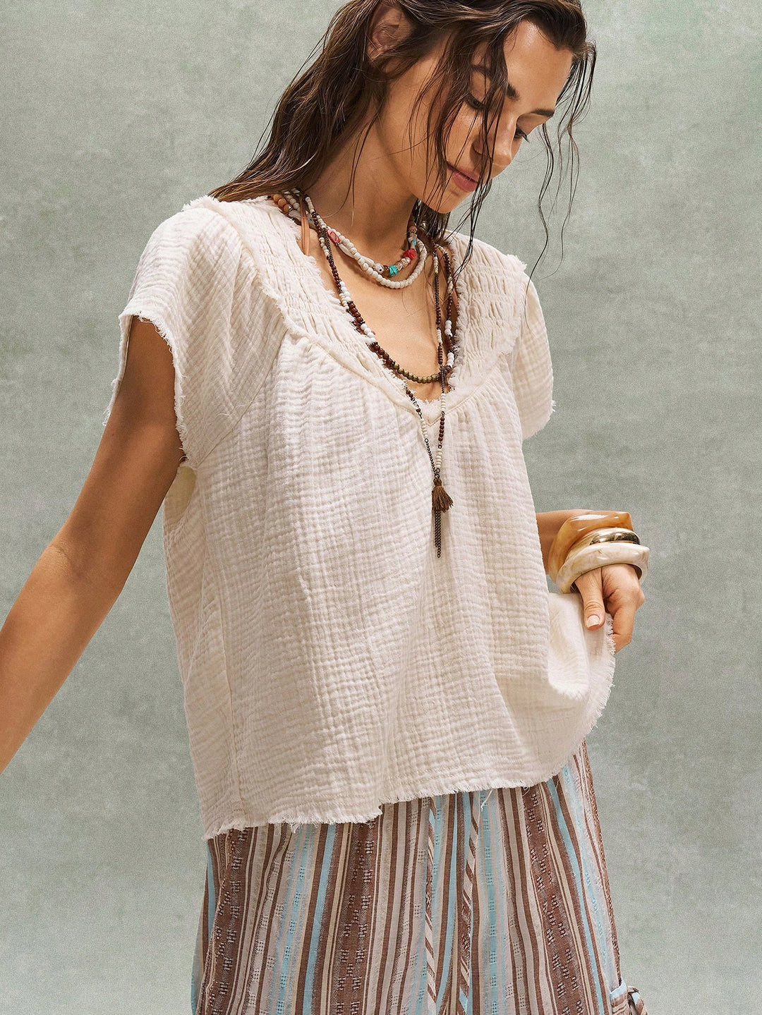 Bluza casual SHEIN, bej