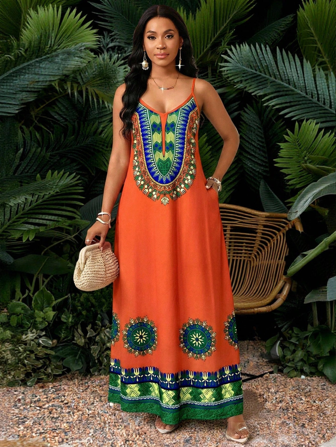 Rochie maxi SHEIN, mix culori
