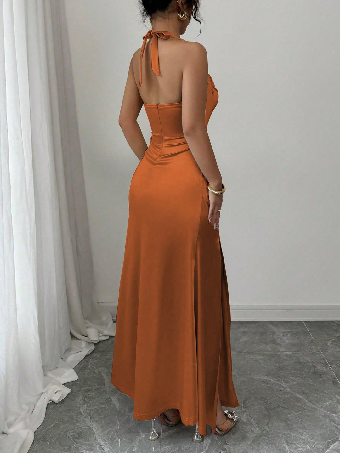 SHEIN maxi ruha, barna