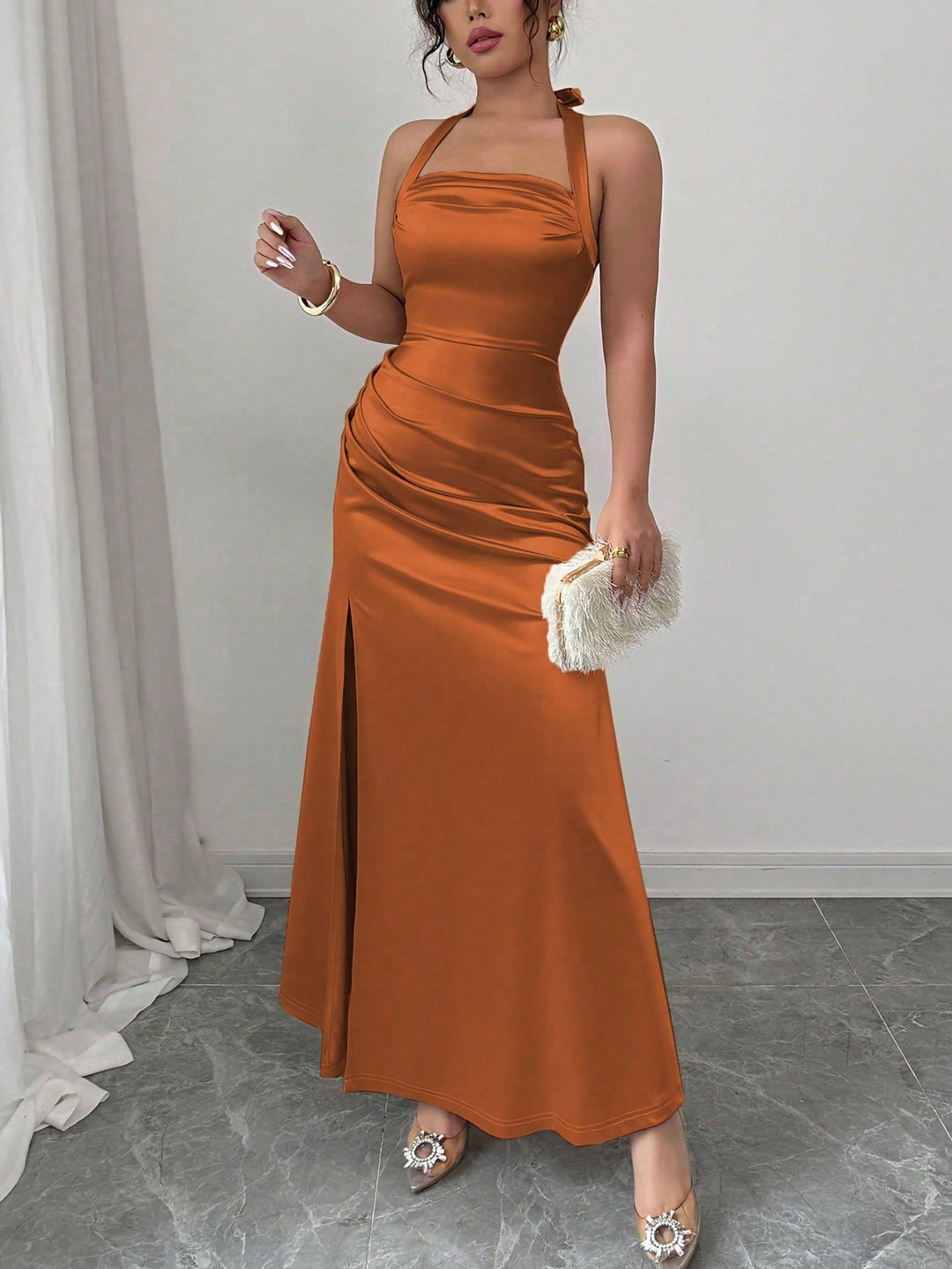 SHEIN maxi ruha, barna