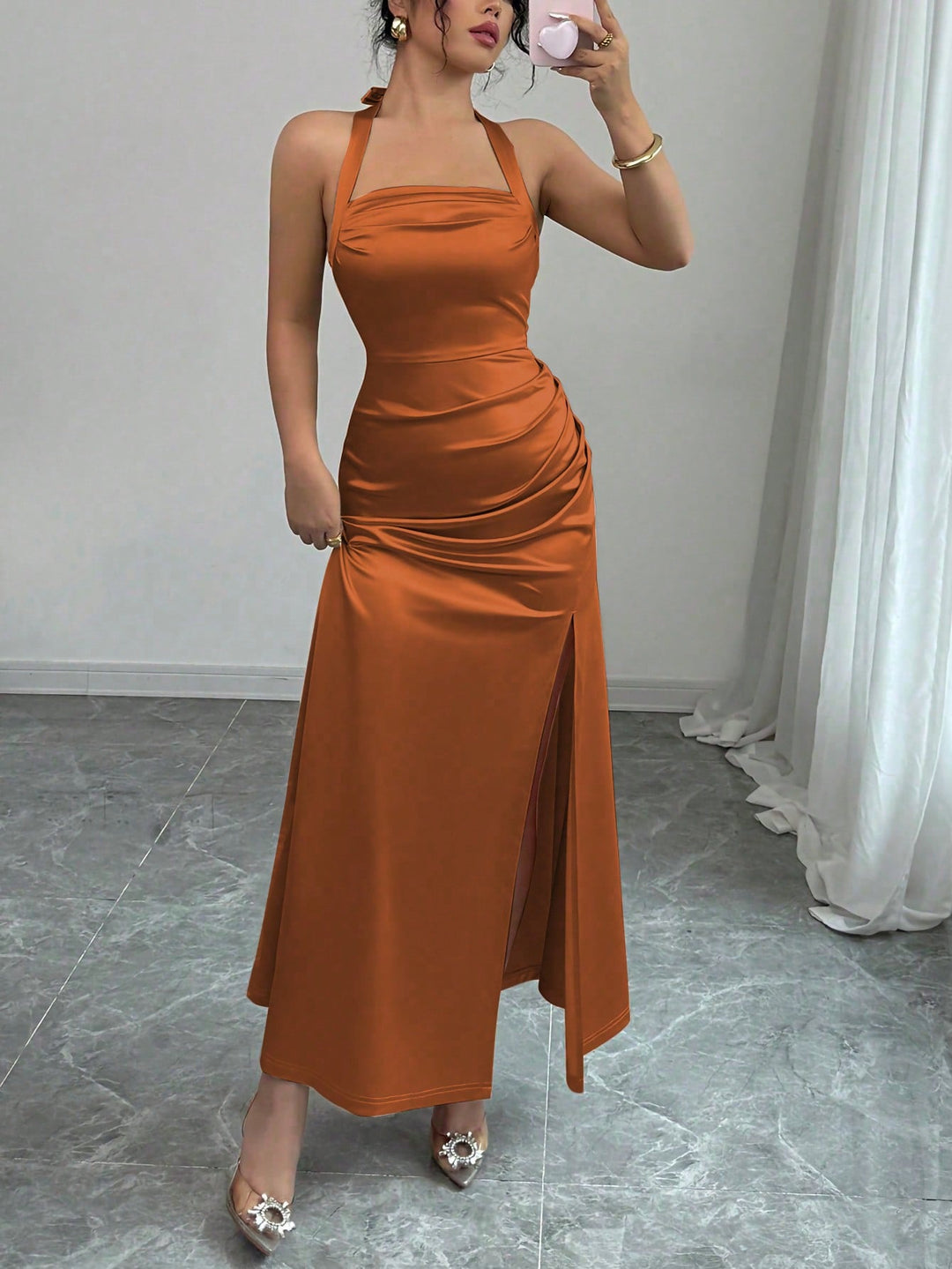 SHEIN maxi ruha, barna