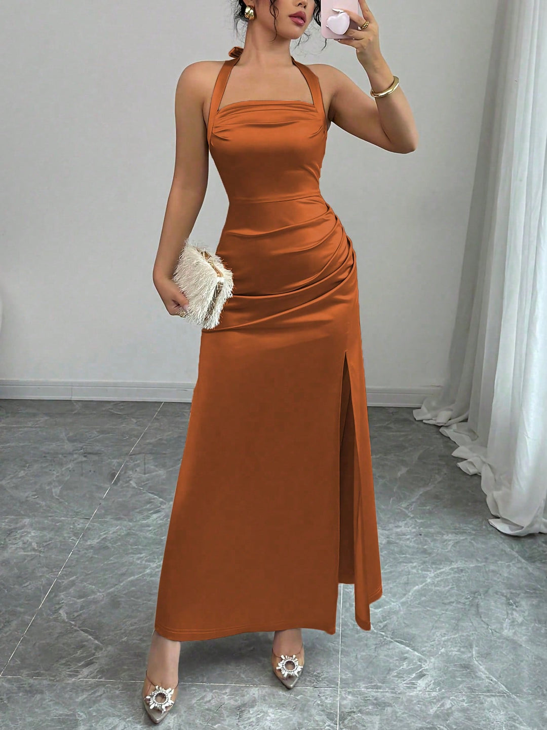 SHEIN maxi ruha, barna