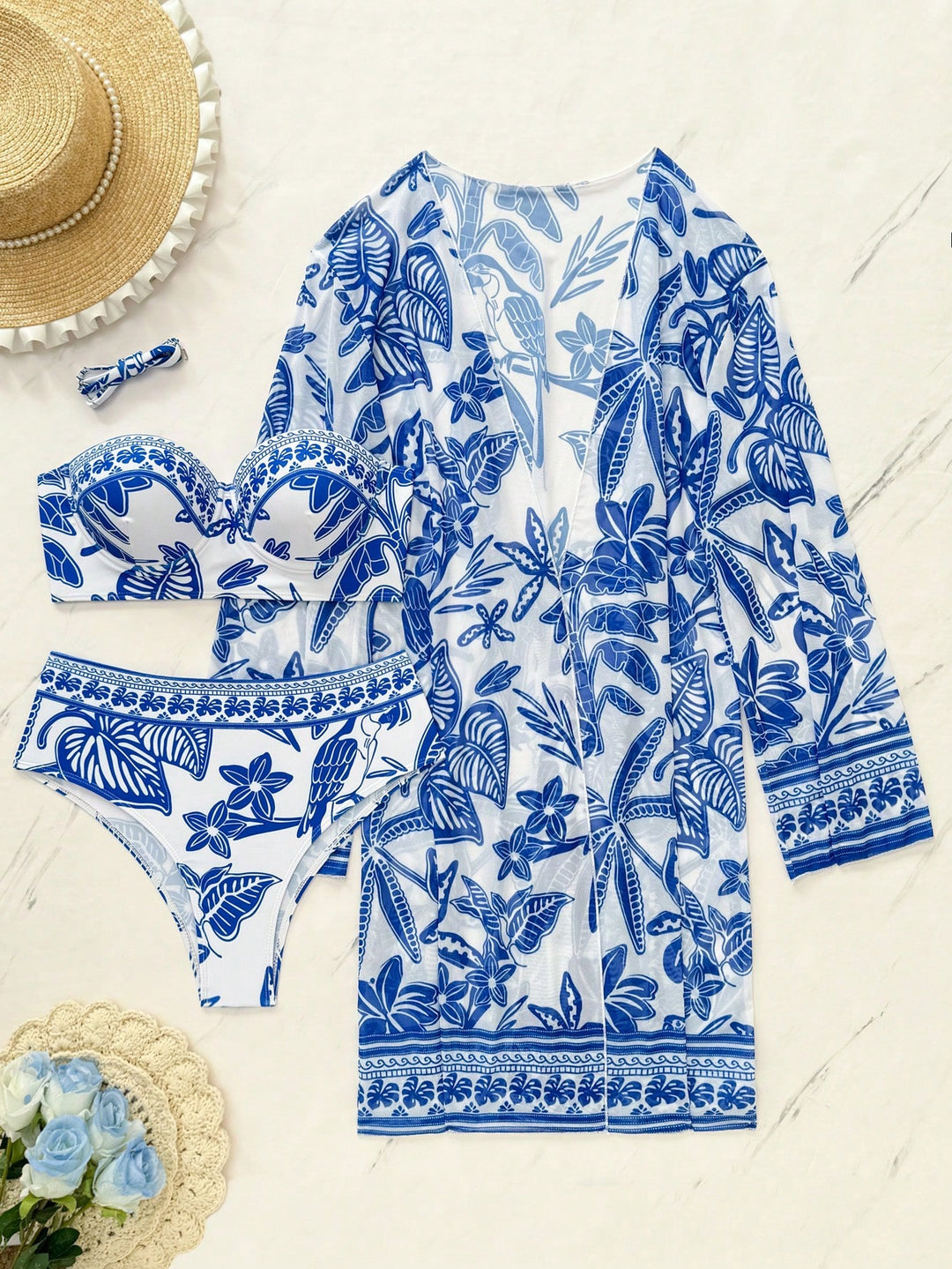 Set bikini SHEIN, albastru