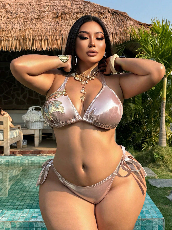 Set bikini de baie SHEIN, roz