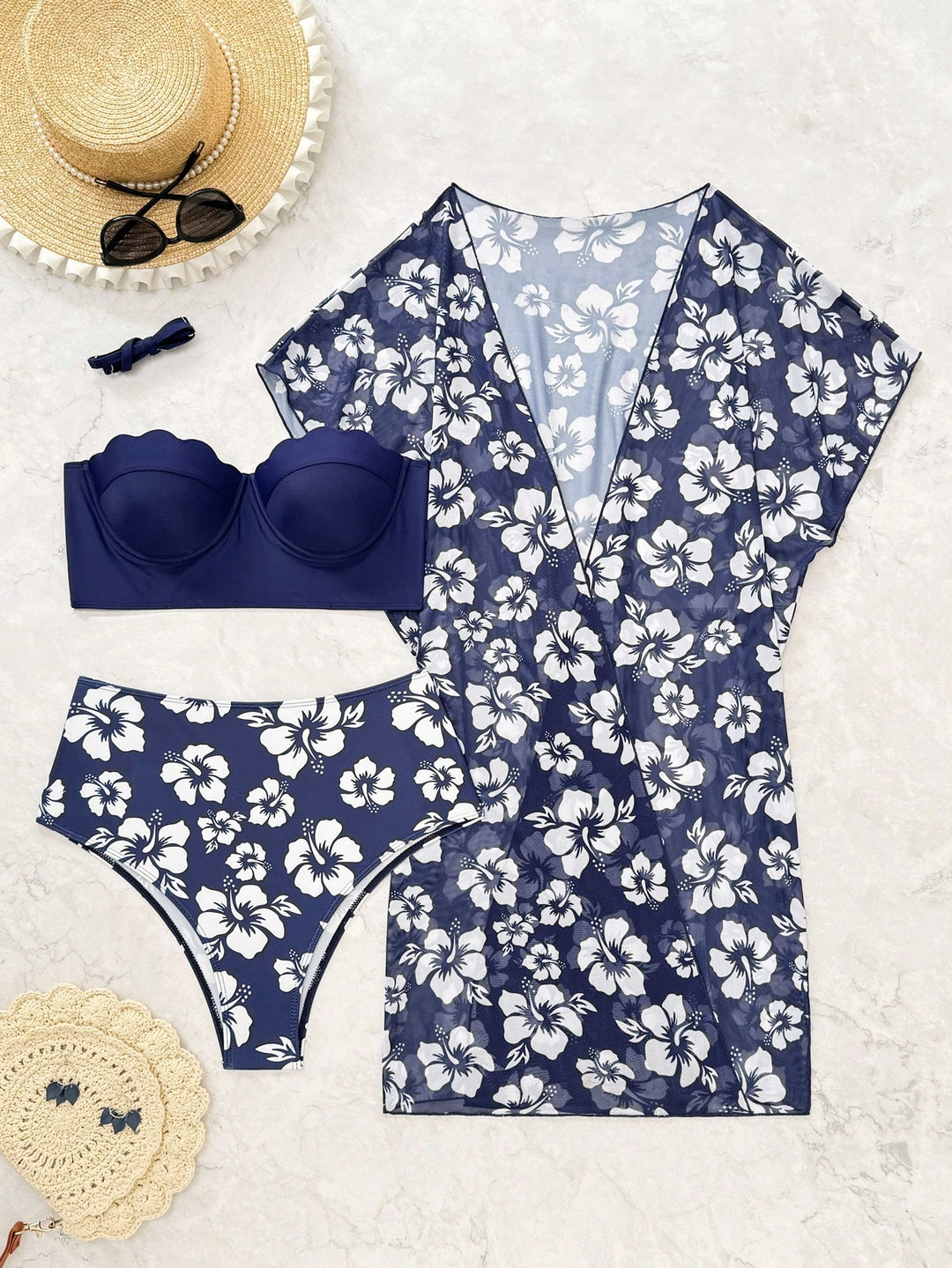 Set bikini SHEIN, albastru