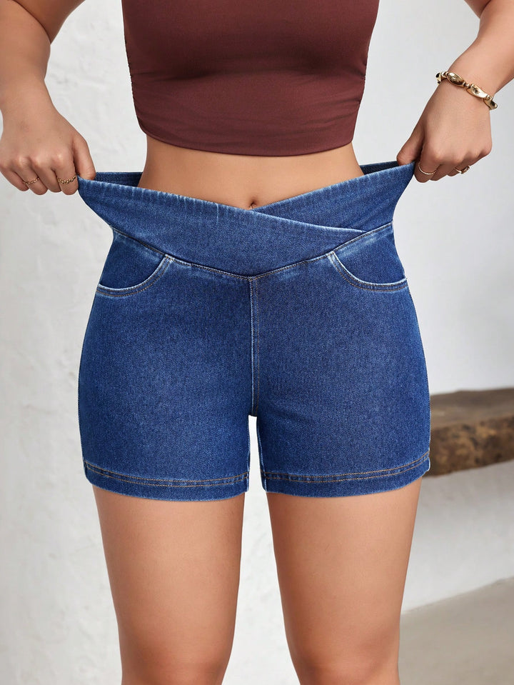 Pantaloni scurți SHEIN, albastru