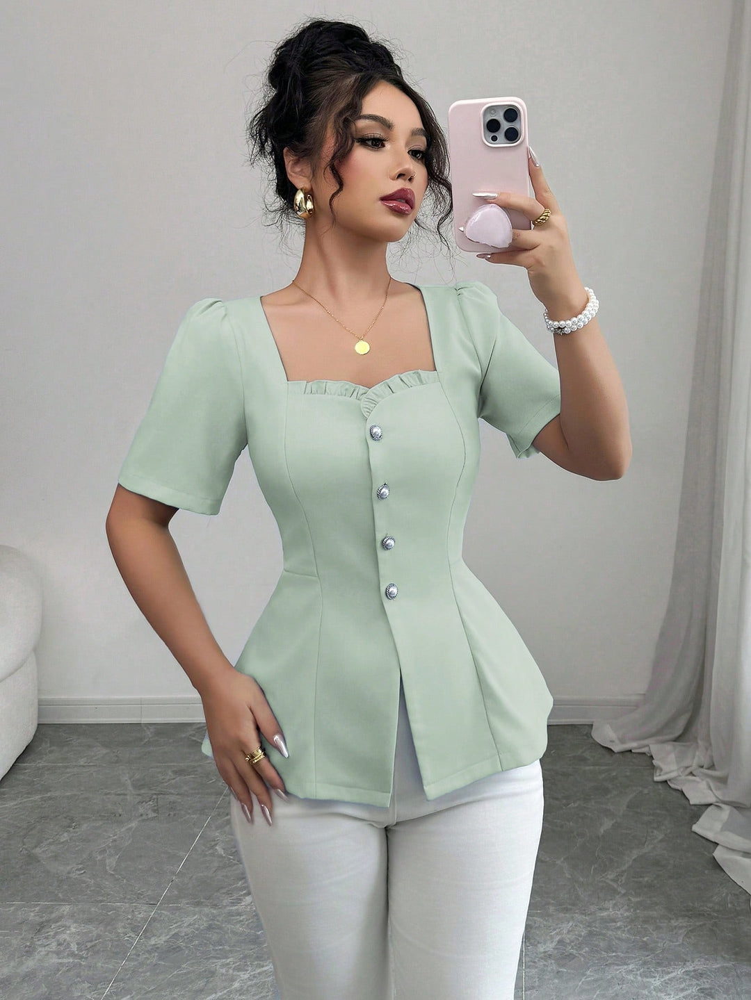 Bluză SHEIN, verde