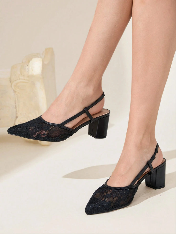 Pantofi cu toc SHEIN, negru