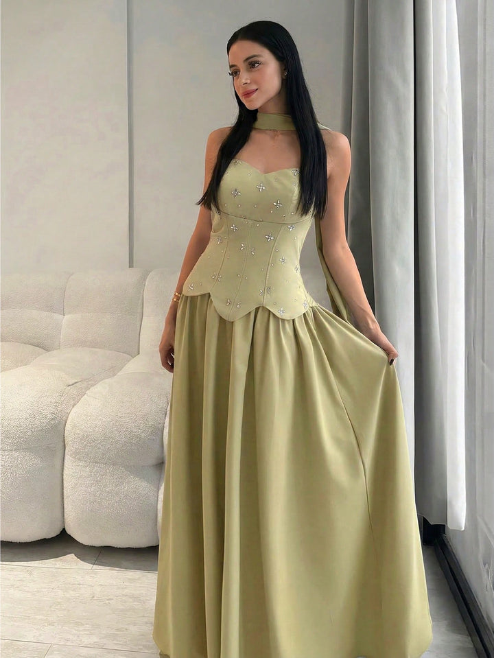 Rochie maxi SHEIN, verde
