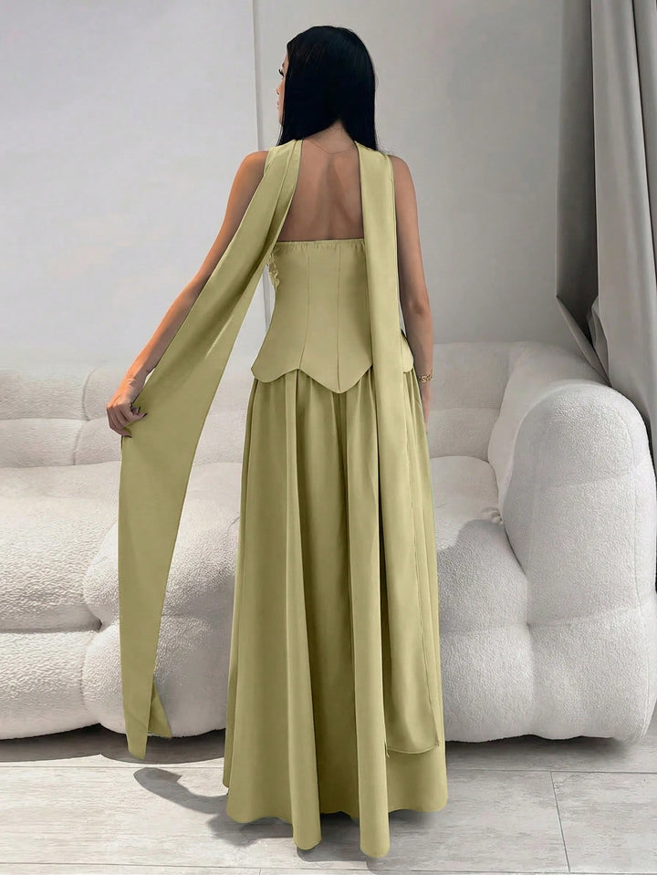 Rochie maxi SHEIN, verde