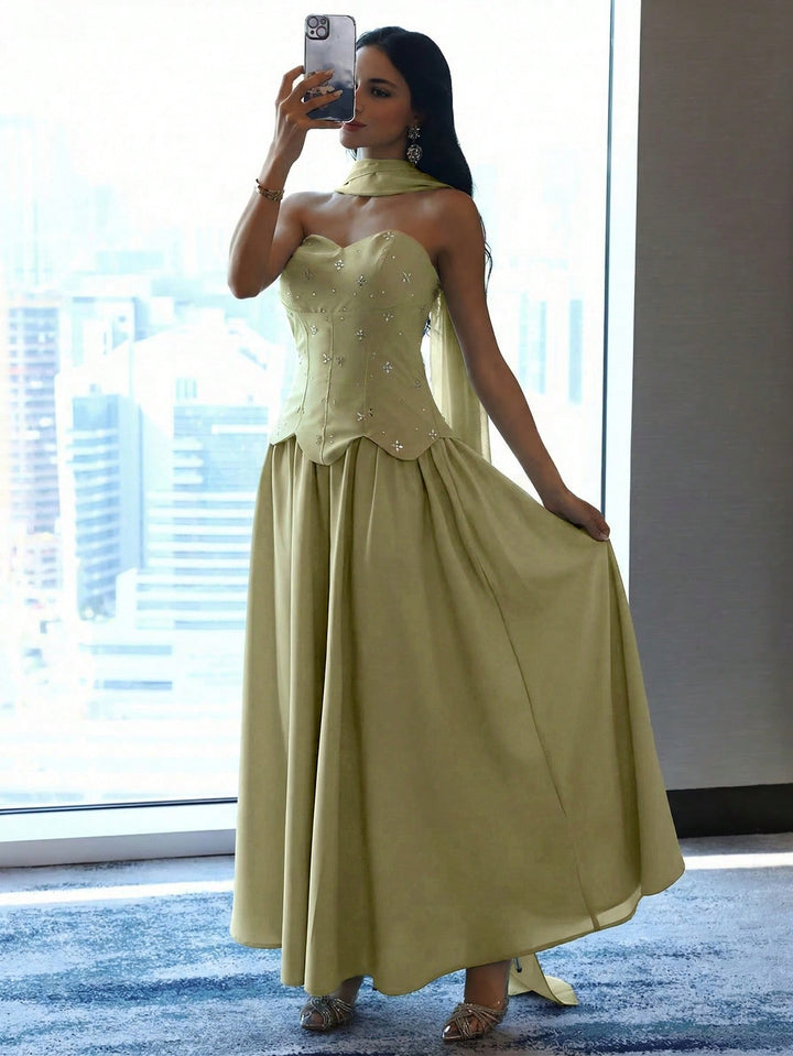 Rochie maxi SHEIN, verde