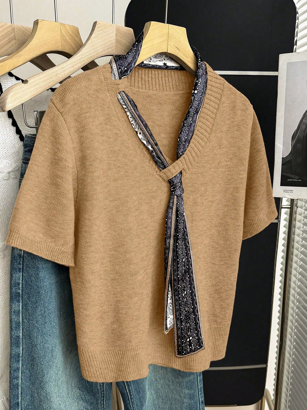 Bluza tricotată SHEIN, bej