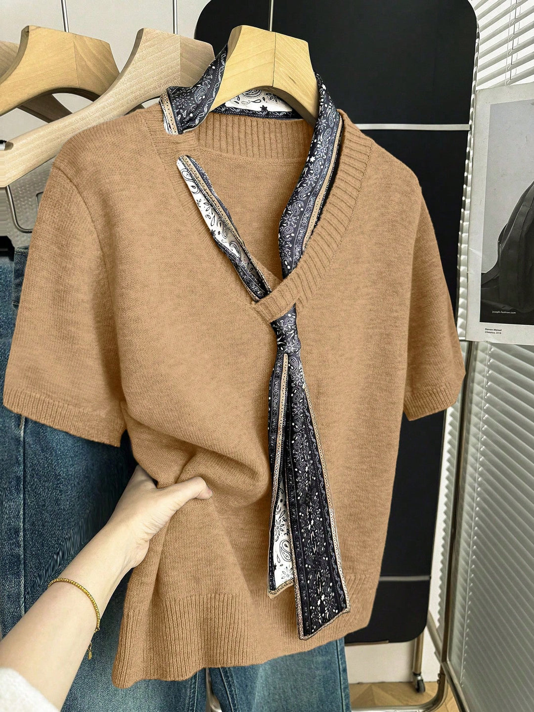 Bluza tricotată SHEIN, bej