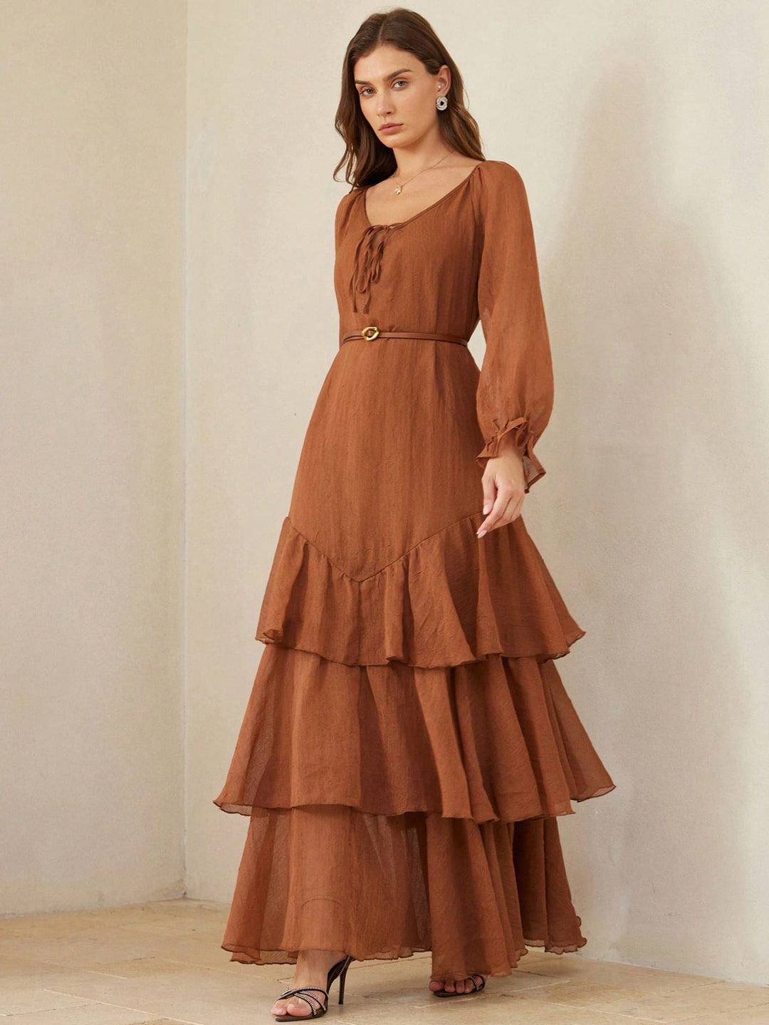 Rochie maxi SHEIN, maro