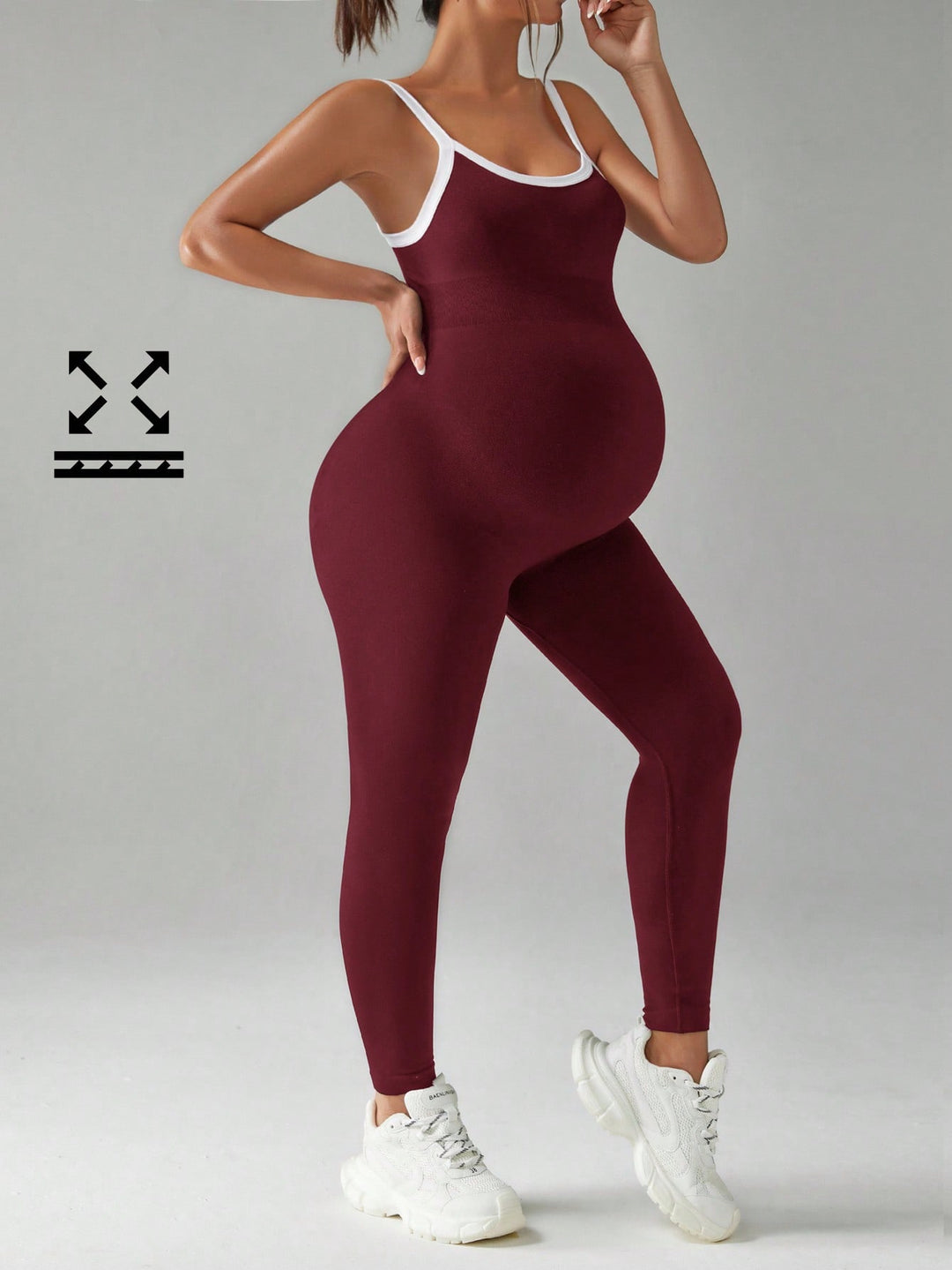 Set de pantaloni cu tricou tip cămașă SHEIN, vișiniu