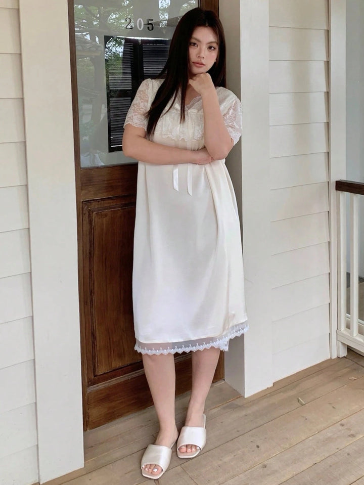Rochie de noapte SHEIN, crem
