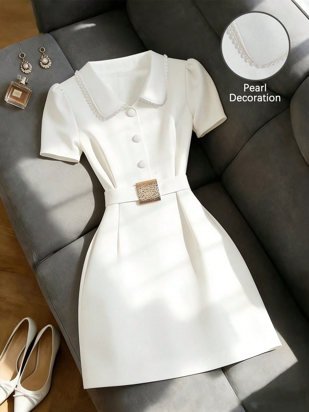 Rochie scurtă SHEIN, alb