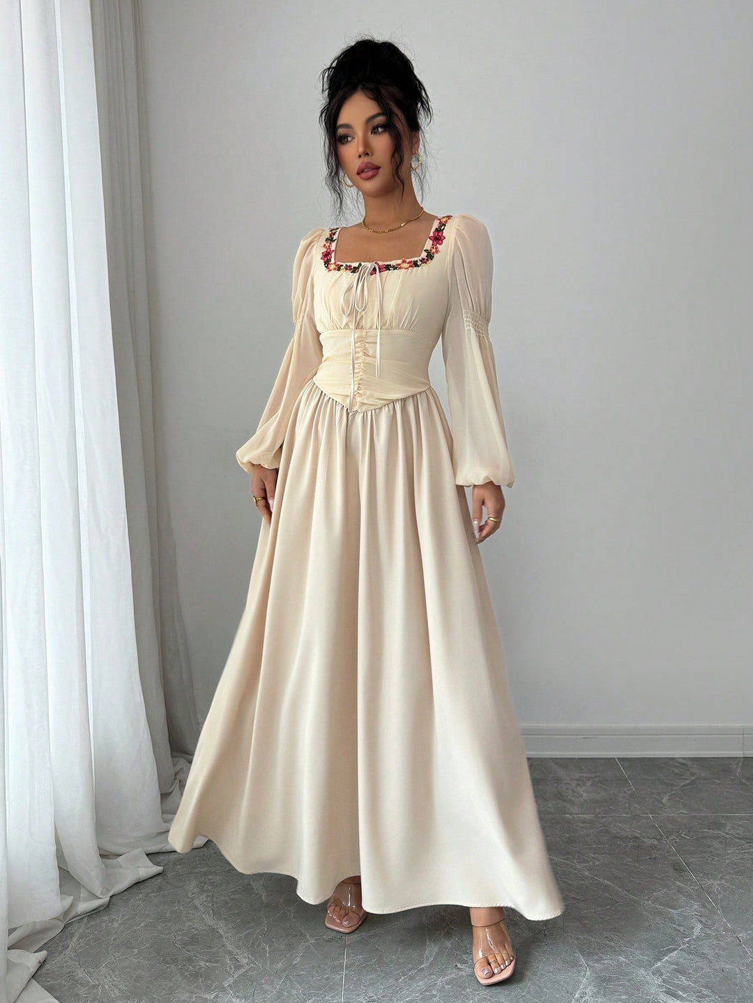 SHEIN Maxi Dress, Cream