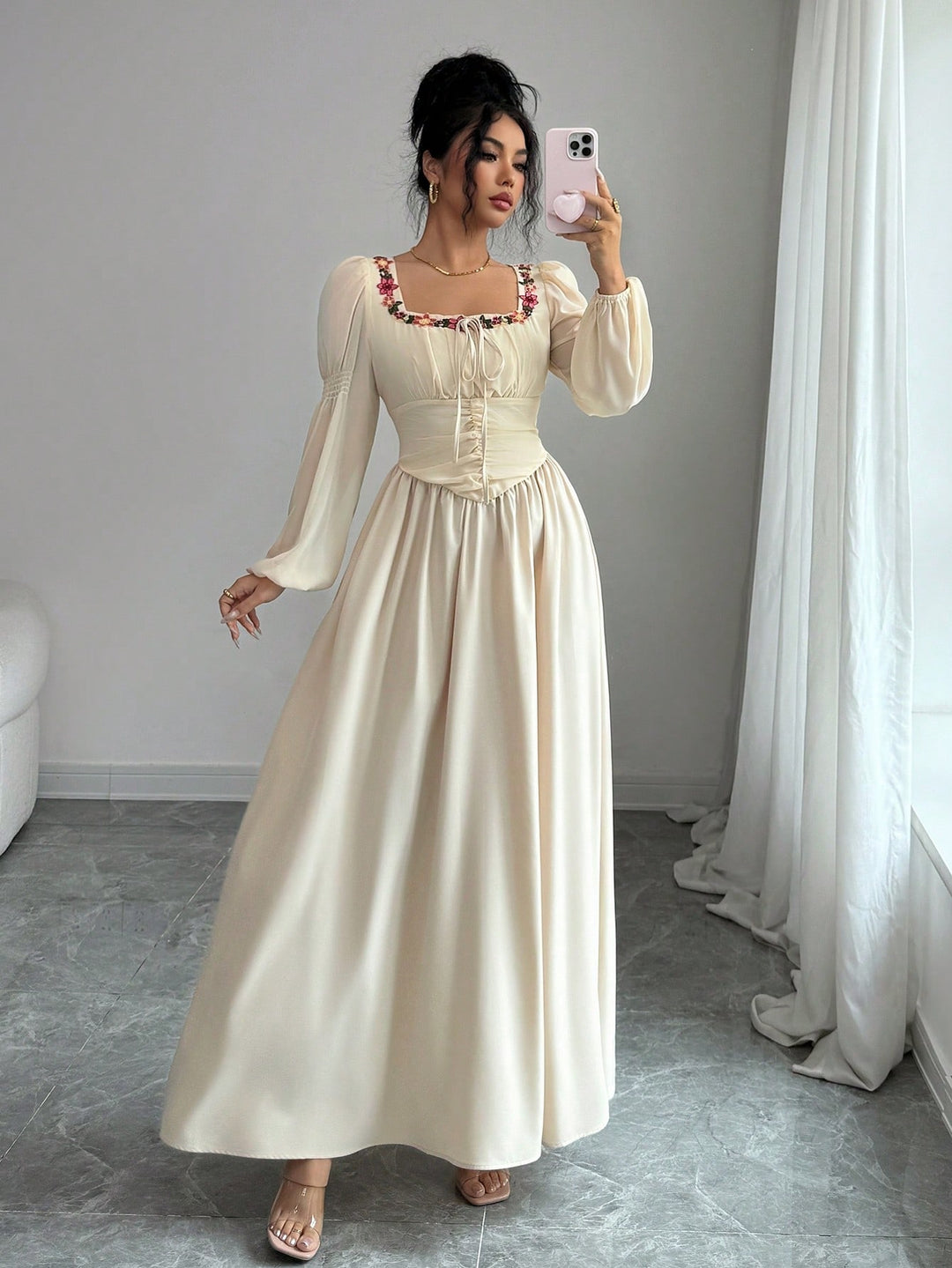 SHEIN Maxi Dress, Cream