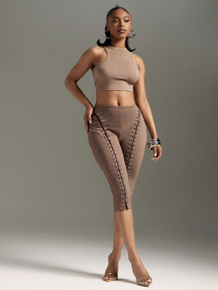 Pantaloni SHEIN, maro