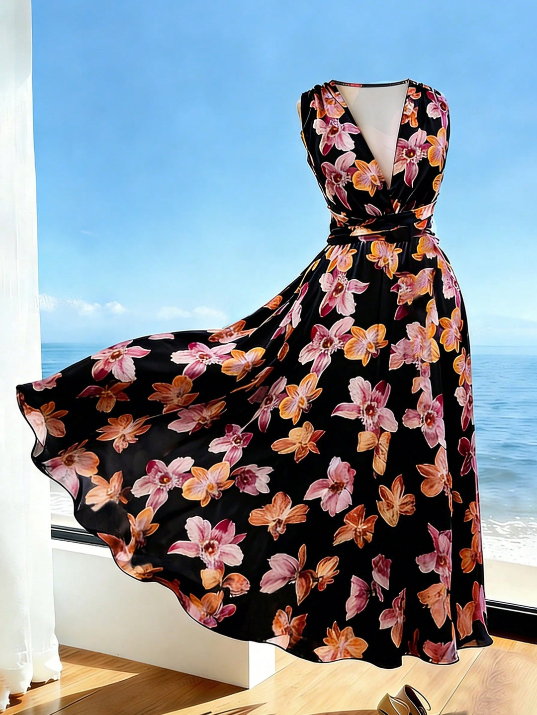 Rochie midi SHEIN, mix culori